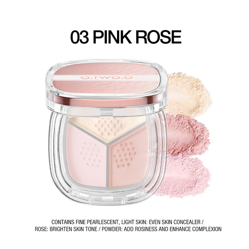 O.TWO.O 2025 High Quality Long Lasting Oil Control Loose Setting Powder 3-in-1 Delicate Lightweight