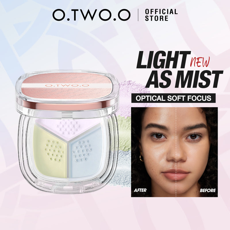 O.TWO.O 2025 High Quality Long Lasting Oil Control Loose Setting Powder 3-in-1 Delicate Lightweight