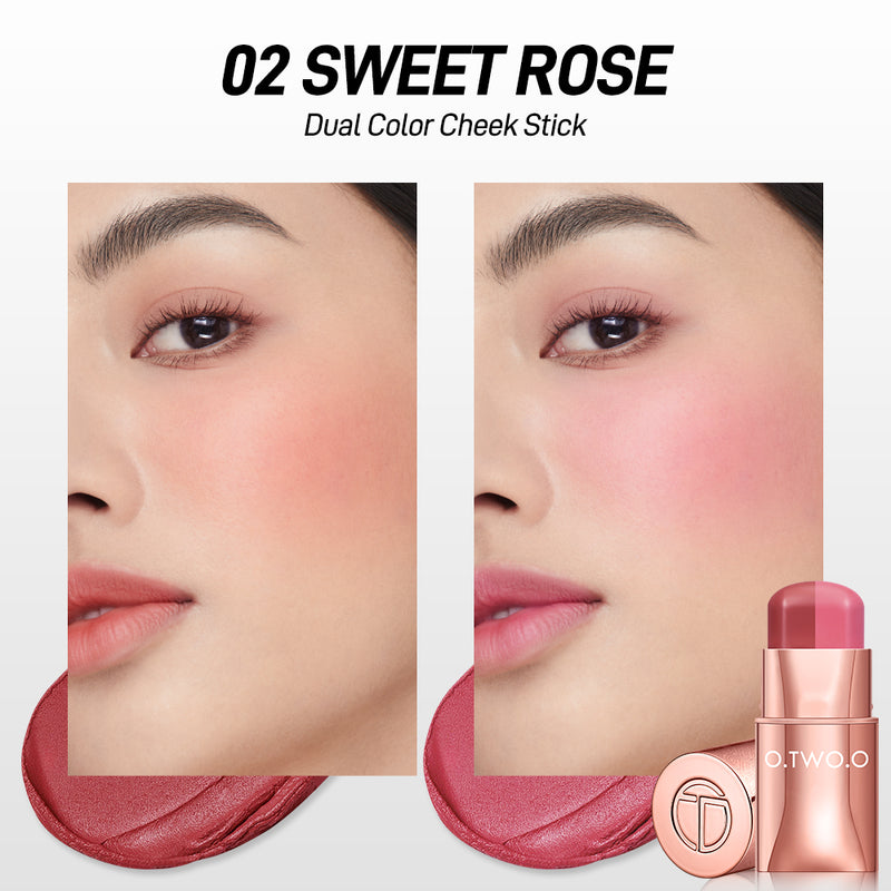 O.TWO.O New Two-color Blush Stick High Pigment Nude Pink Color Silky Texture Long Ware