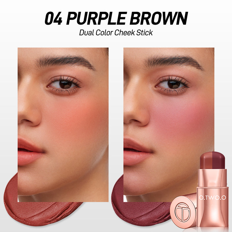 O.TWO.O New Two-color Blush Stick High Pigment Nude Pink Color Silky Texture Long Ware