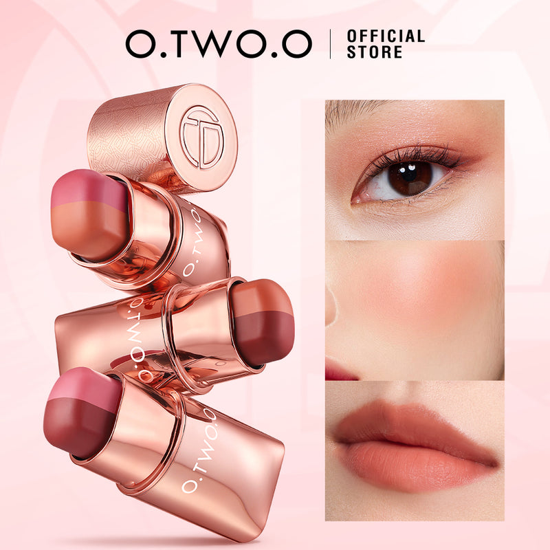 O.TWO.O New Two-color Blush Stick High Pigment Nude Pink Color Silky Texture Long Ware